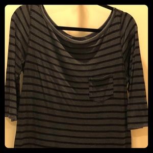 Michael Stars gray & black stripe tee